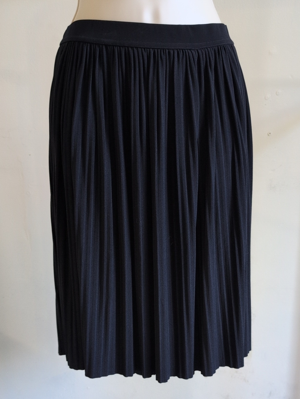 Ivanka Trump Navy Pleated Midi Skirt